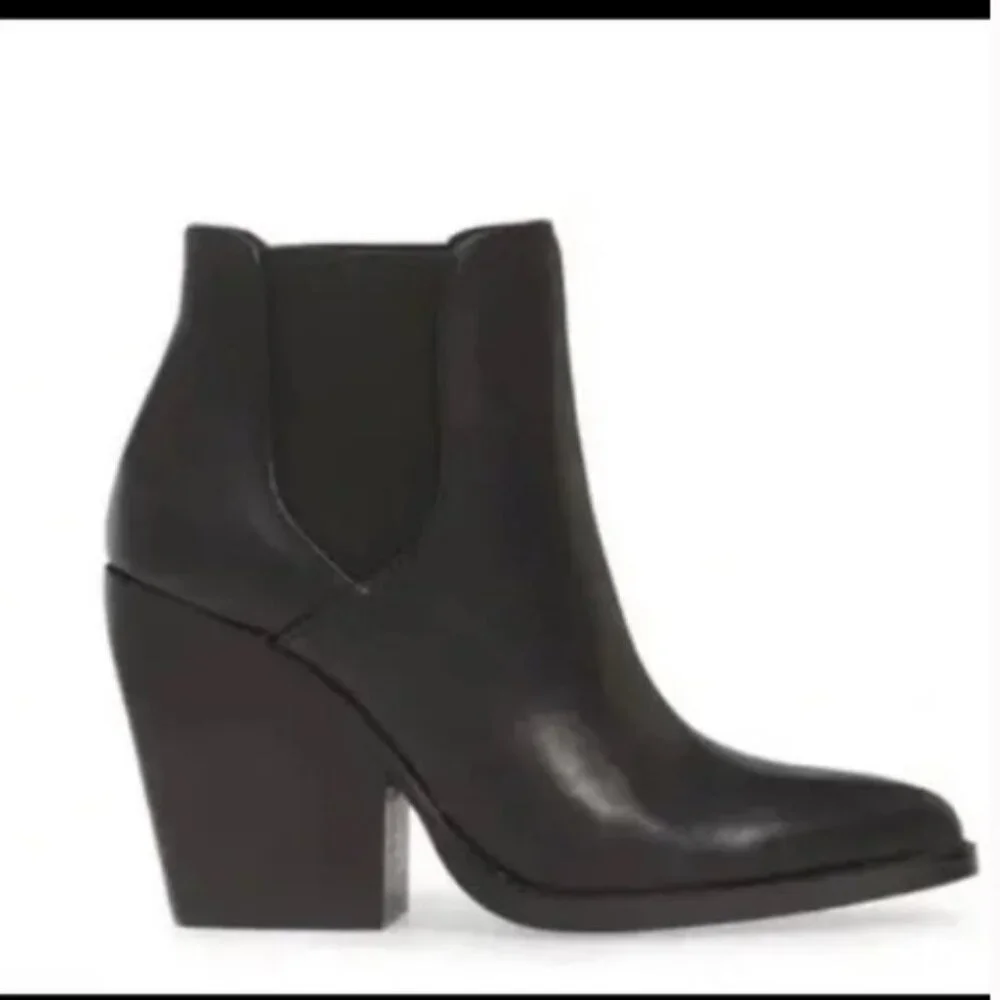 BP - Chelsea Lex Black Leather Bootie Size 7 - Picture 2 of 8